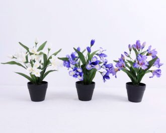 Artificial Flower 21*21*28cm Iris in Plstic pot GS-03320069 Potted Flowers&Plants YeahFlower is one of Chinese leading OEM manufacturers and exporters , supplying the silk flowers, wholesale artificial trees Artificial Flower 21*21*28cm Iris in Plstic pot GS-03320069
