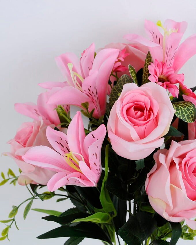 Artificial Flower 27*49CM Lily&Rose Bush*12 GS-05520064-P2