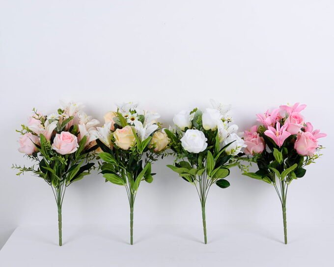 Artificial Flower 27*49CM Lily&Rose Bush*12 GS-05520064-W1