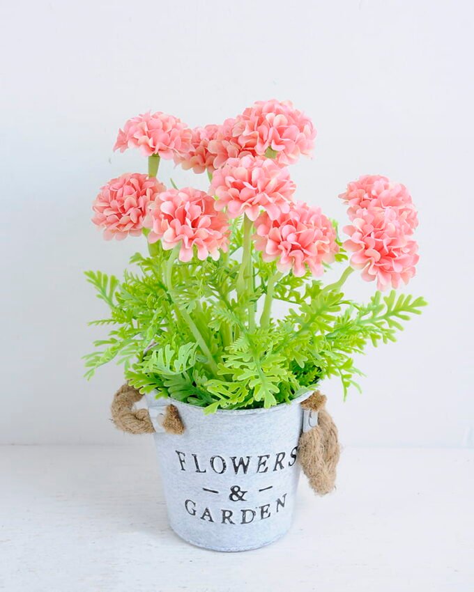 Artificial Flower 20*20*29CM Mum ball in tin pot GS-05520075-P2