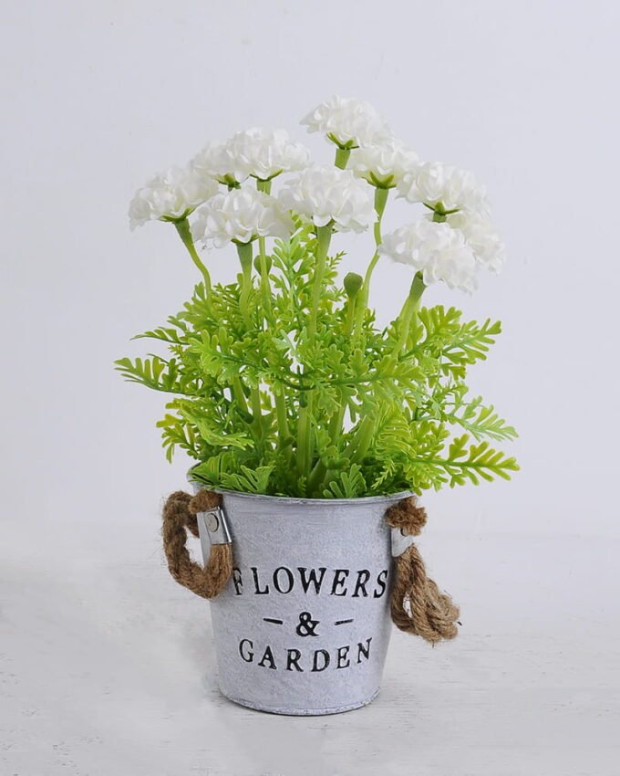 Artificial Flower Mum ball in tin pot GS-05520075-W1 Artificial Flower 20*20*29CM Mum ball in tin pot GS-05520075-W1