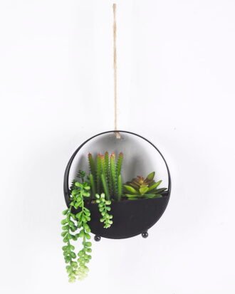 Artificial succulent 19*10*25cm Succulent plants in metal pot GS-51720176