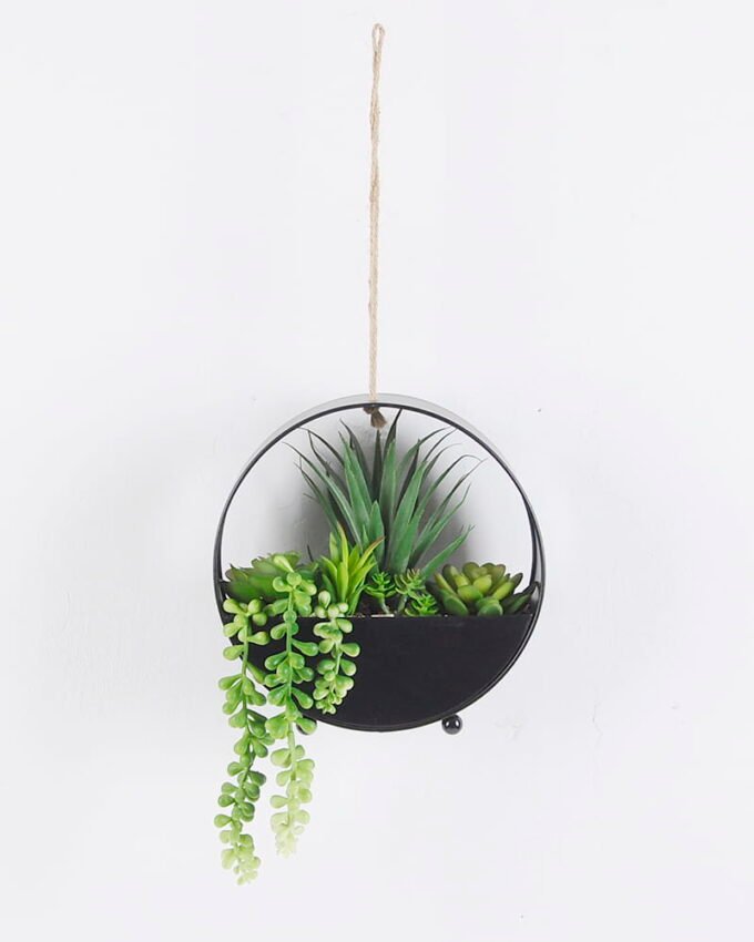 Artificial succulent 19*15*27cm Succulent plants in metal pot GS-51720177