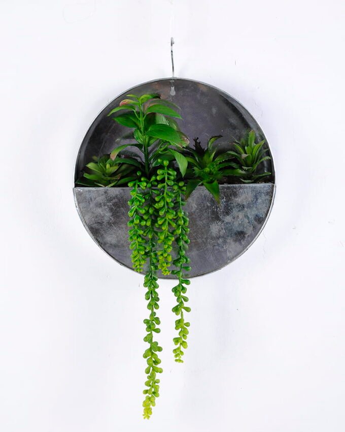 Artificial succulent 31*11*52cm Succulent plants in metal pot GS-51720193