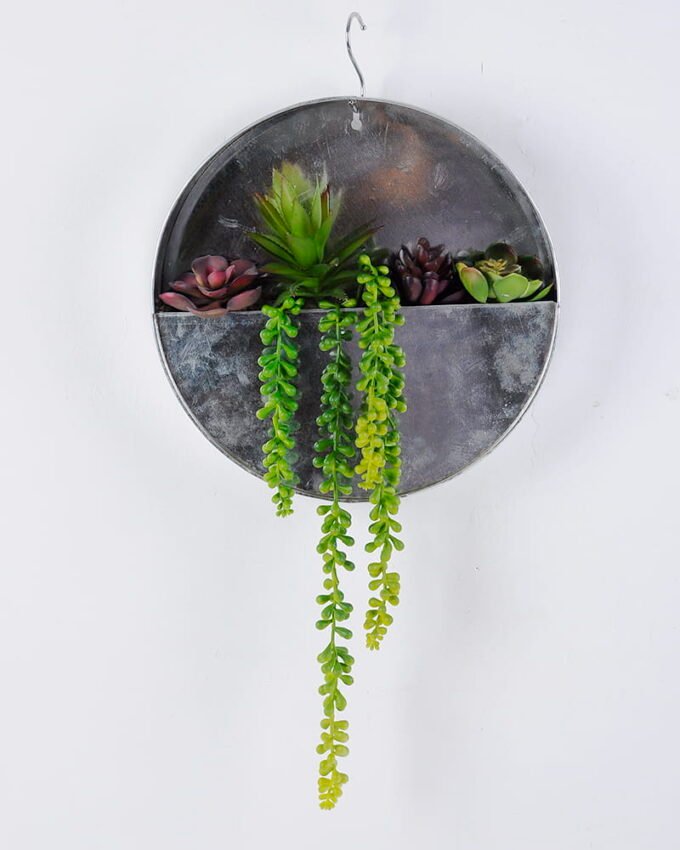 Artificial succulent 31*10*55cm Succulent plants in metal pot GS-51720194