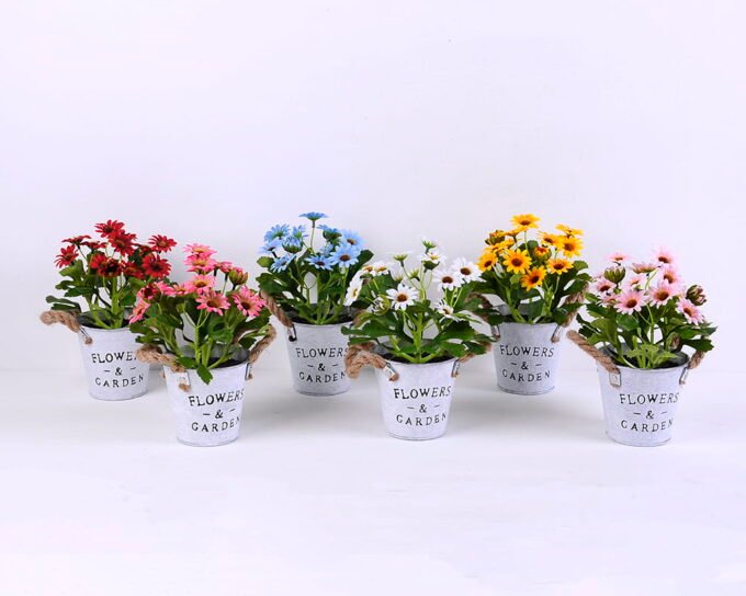 Artificial Flower 16*16*24CM Daisy in tin pot GS-05520076R