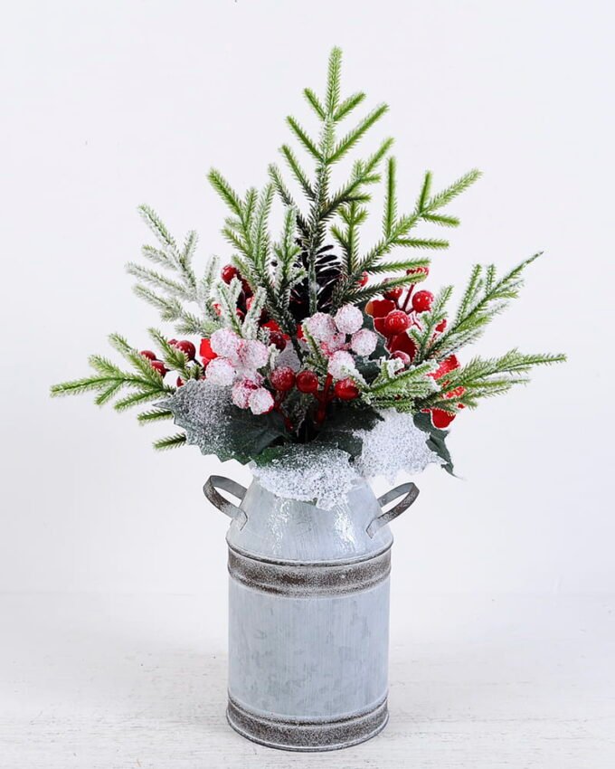 Artificial Flower 26*22*41cm Rose Hydrangea in Metal pot GS-03320121-R1