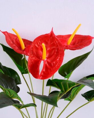 Artificial Flower 32*36*31CM Anthurium Leaves In Plastic Pot GS-06020003-R1
