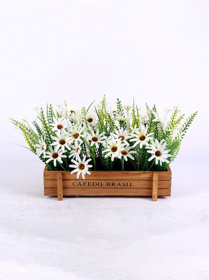 Artificial Flower 35*27*21cm Daisy in Wooden frame GS-03320129