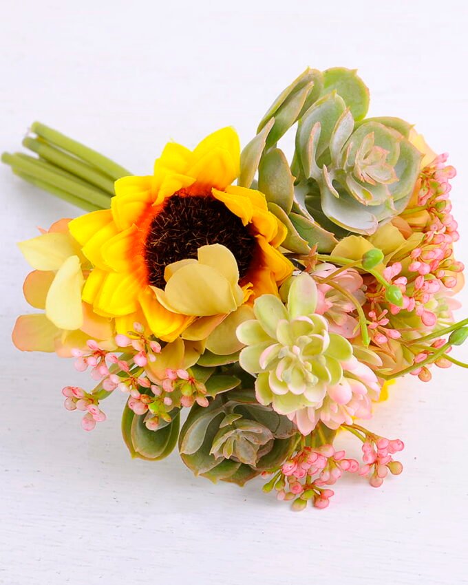 Artificial Flower 15*15*25CM Gypsophila&Succulent Bouquet GS-61020003