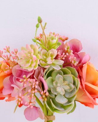 Artificial Flower 15*15*25CM Rose&Succulent Bouquet GS-61020010-O1 Bouquet YeahFlower is one of Chinese leading OEM manufacturers and exporters , supplying the silk flowers, wholesale artificial trees Artificial Flower 15*15*25CM Rose&Succulent Bouquet GS-61020010-O1