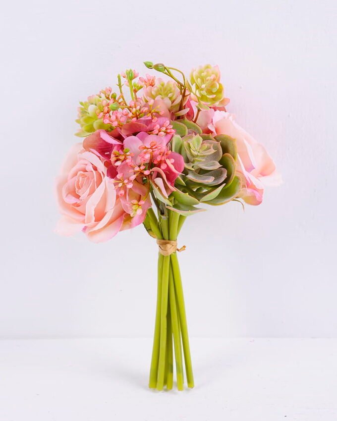 Artificial Flower 15 15 25CM Rose Succulent Bouquet GS-61020010-P1_3 Artificial Flower 15*15*25CM Rose&Succulent Bouquet GS-61020010-P1