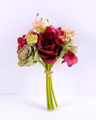 Artificial Flower 15*15*25CM Rose&Succulent Bouquet GS-61020010-R1 Bouquet YeahFlower is one of Chinese leading OEM manufacturers and exporters , supplying the silk flowers, wholesale artificial trees Artificial Flower 15*15*25CM Rose&Succulent Bouquet GS-61020010-R1