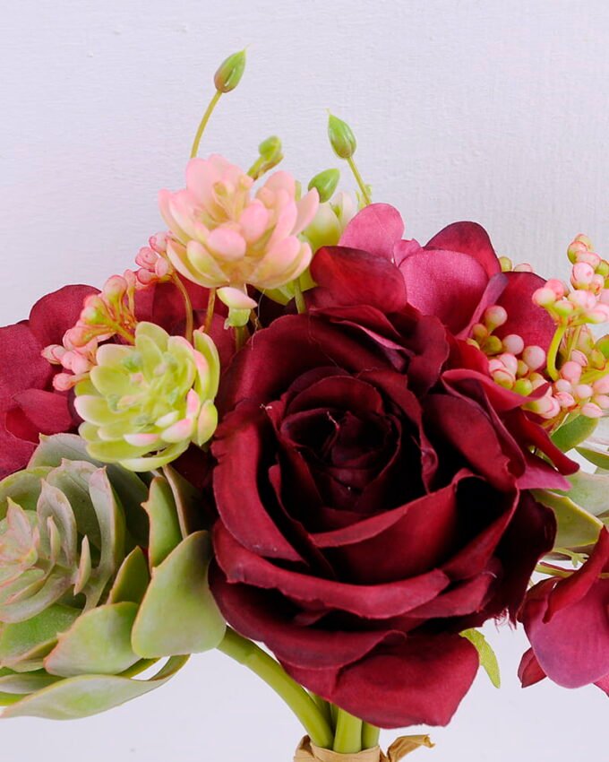 Artificial Flower 15*15*25CM Rose&Succulent Bouquet GS-61020010-R1