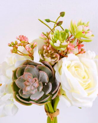 Artificial Flower 15*15*25CM Rose&Succulent Bouquet GS-61020010-W1 Bouquet YeahFlower is one of Chinese leading OEM manufacturers and exporters , supplying the silk flowers, wholesale artificial trees Artificial Flower 15*15*25CM Rose&Succulent Bouquet GS-61020010-W1