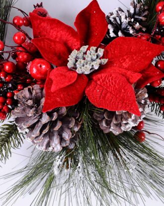 Artificial Branch fruit 56*12*47CM Christmas arrangement on wire ring GS-13620002