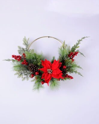 Artificial Branch fruit 52*24*46CM Christmas arrangement on wire ring GS-13620003