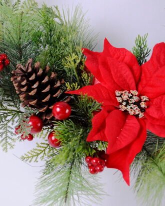 Artificial Branch fruit 52*24*46CM Christmas arrangement on wire ring GS-13620003