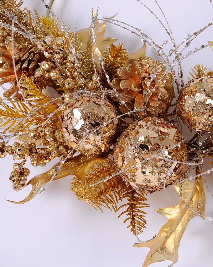 Artificial Branch fruit Christmas arrangement on wire ring GS-13620004_5 Artificial Branch fruit 52*22*47CM Christmas arrangement on wire ring GS-13620004