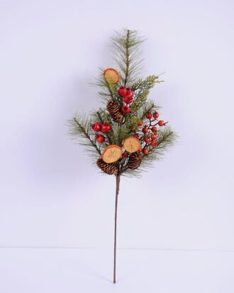 Artificial Branch fruit 30*70cm Pine needles spray GS-13620026
