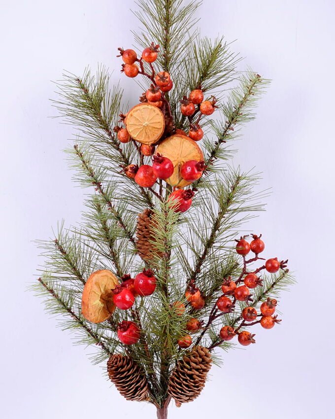 Artificial Branch fruit 30*90cm Pine needles spray GS-13620027
