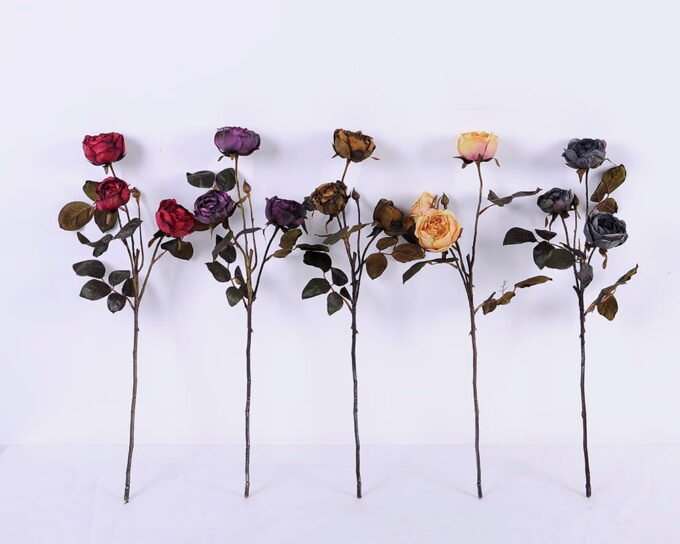 Artificial Flower 17*51CM Burning Rose*3 GS-25820019-B1