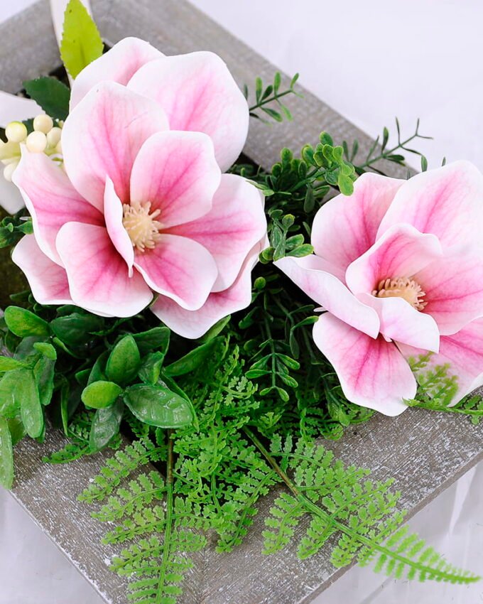 Artificial Flower 27*16*40cm Mangnolia in wooden frame GS-06920066-P1