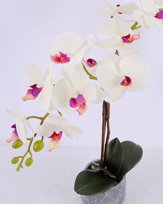 Artificial Flower Orchid in cement pot GS-06920069_5 Artificial Flower 49*17*57cm Orchid in cement pot GS-06920069