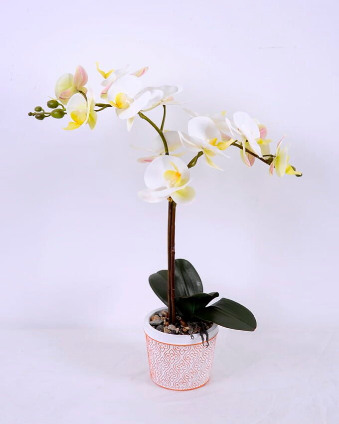 Artificial Flower 41*20*52cm Orchid in cement pot GS-06920072
