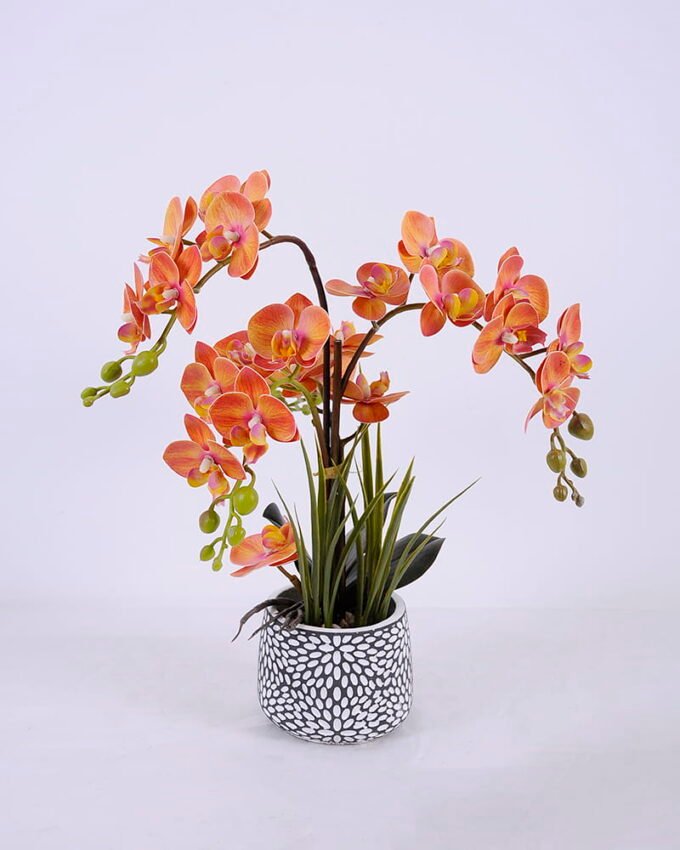 Artificial Flower 30*33*41cm Orchid in cement pot GS-06920078