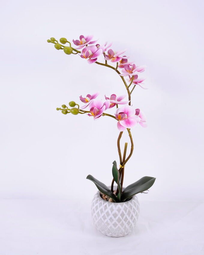 Artificial Flower Orchid in cement pot GS-06920079_3 Artificial Flower 21*12*42cm Orchid in cement pot GS-06920079