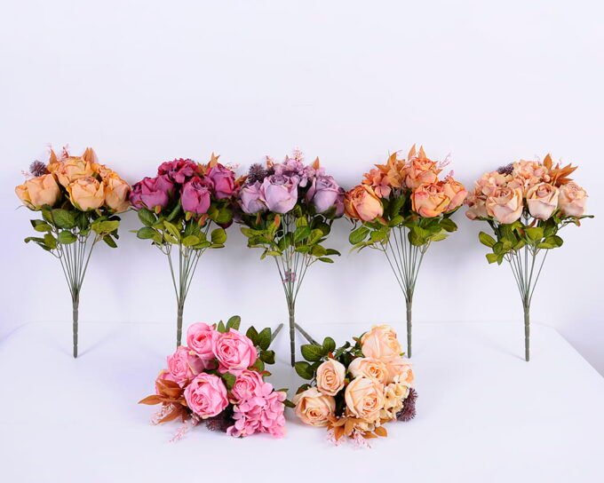 Artificial Flower Rose bouquet 11 GS-05520148-R1_6 Artificial Flower 17*32CM Rose bouquet*11 GS-05520148-R1