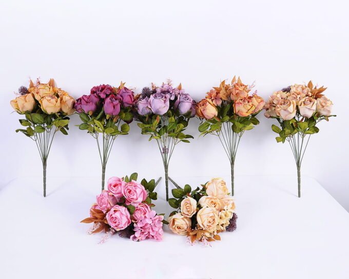 Artificial Flower 23*42CM Rose bush*12 GS-05520147-Z1