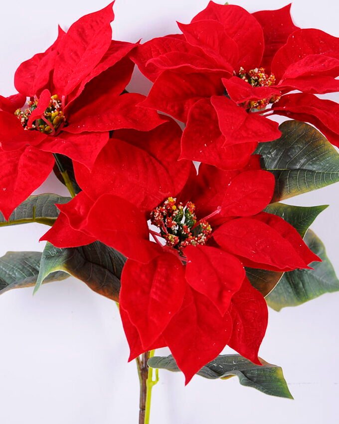 Artificial Flower 28*83CM Singel poinsettia spray*3 GS-15420043