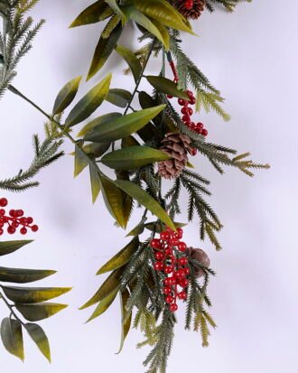 Artificial Plant 24*173CM Berry Garland GS-54020059 Christmas Item YeahFlower is one of Chinese leading OEM manufacturers and exporters , supplying the silk flowers, wholesale artificial trees Artificial Plant 24*173CM Berry Garland GS-54020059