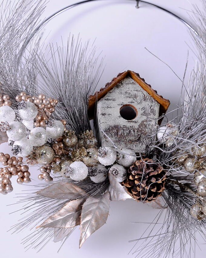 Artificial Plant Christmas arrangement on wire ring GS-13620006_5 Artificial Plant 53*22*49CM Christmas arrangement on wire ring GS-13620006