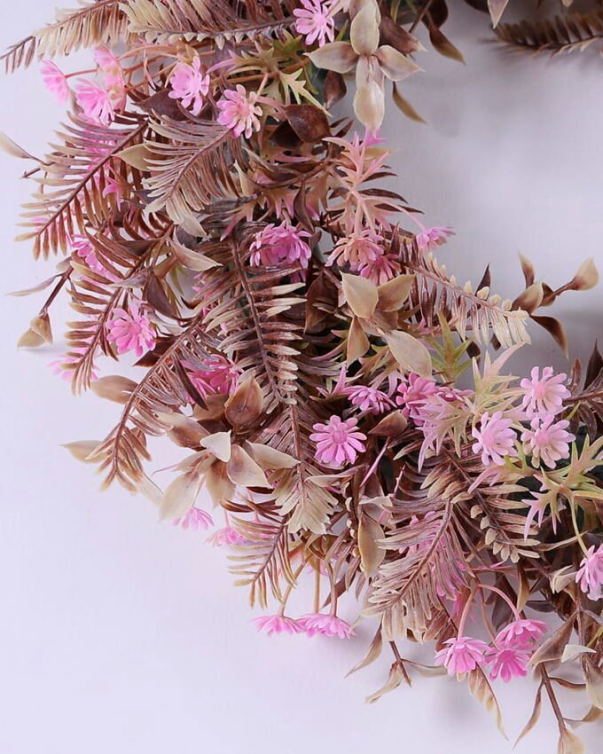 Artificial Plant D:46*H:7CM Wild flowers&Fern wreath GS-01120004