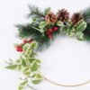 Artificial Flower 47*8*40CM Christmas arrangement on wire ring GS-52720008 Banners&Garlands YeahFlower is one of Chinese leading OEM manufacturers and exporters , supplying the silk flowers, wholesale artificial trees