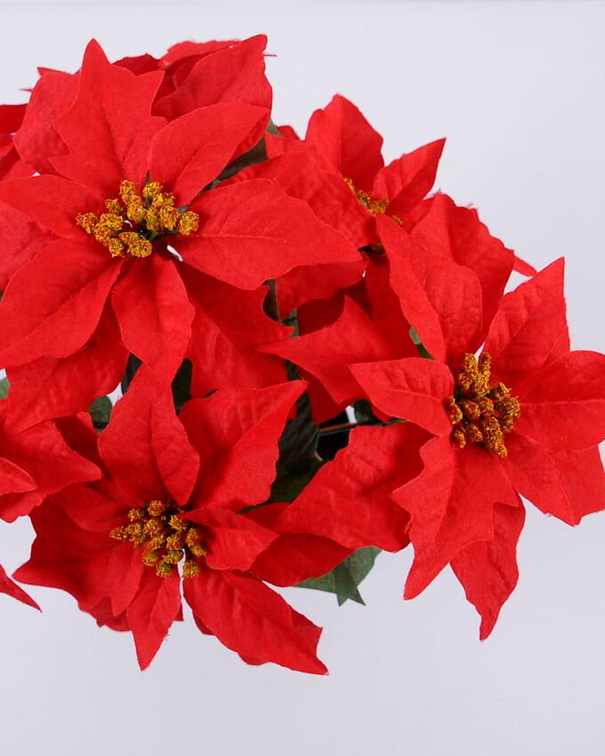 Artificial Flower 34*30*35cm Poinsettia in pp pot GS-61420001 Christmas Item YeahFlower is one of Chinese leading OEM manufacturers and exporters , supplying the silk flowers, wholesale artificial trees