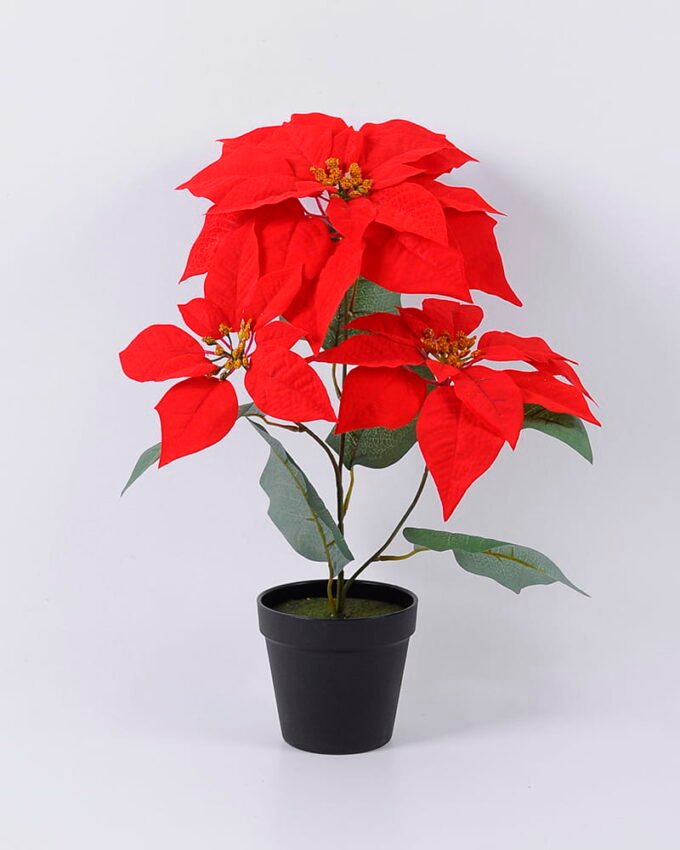 Artificial Flower 36*37*45cm Poinsettia in pp pot GS-61420004 Christmas Item YeahFlower is one of Chinese leading OEM manufacturers and exporters , supplying the silk flowers, wholesale artificial trees