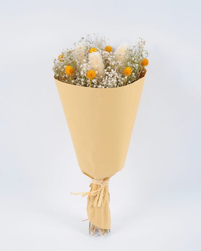 Dried Flowers 20*49CM Dried natural items bouquet with paper wrapped(80g/bouquet, H:50CM) GS-56621002JJA Dried Flowers YeahFlower is one of Chinese leading OEM manufacturers and exporters , supplying the silk flowers, wholesale artificial trees