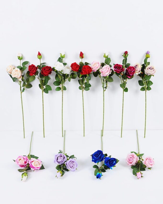 Artificial Flower 13*57cm Rose spray*3 GS-46521002-B1