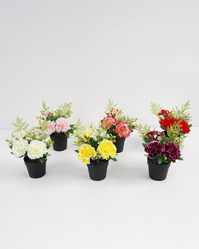 Artificial Flower 18*15*24CM Carnatio in pp pot GS-05521013-P2 Potted Flowers&Plants YeahFlower is one of Chinese leading OEM manufacturers and exporters , supplying the silk flowers, wholesale artificial trees