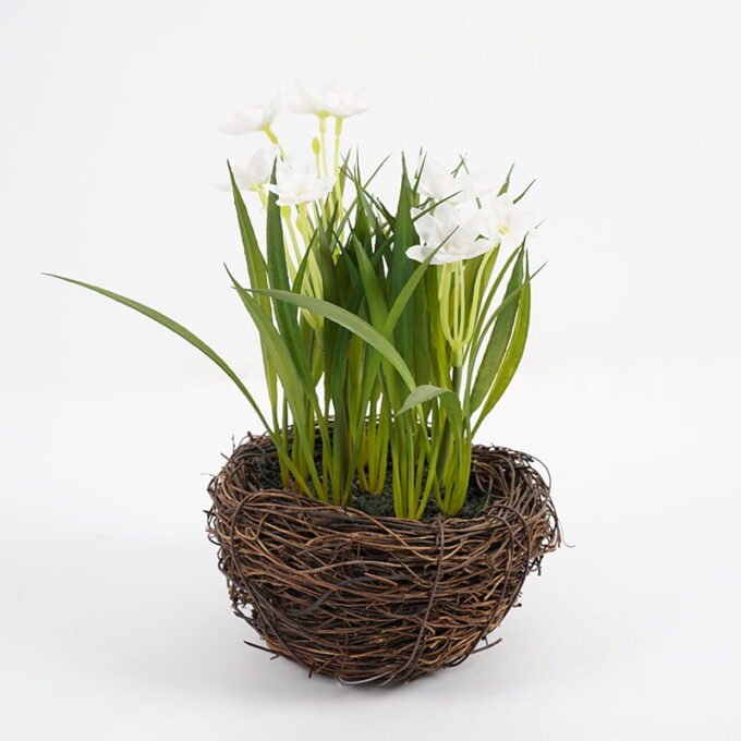 Artificial Flower 14*22CM Daffodil in rattan pot GS-62921032 Potted Flowers&Plants 3,000+ sqm showroom with thousands of artificial flowers, plants & trees ready for global sourcing.