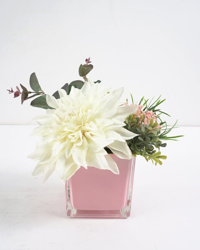 Artificial Flower 20*17*21CM Dahlia in glassware GS-06921047 Potted Flowers&Plants 3,000+ sqm showroom with thousands of artificial flowers, plants & trees ready for global sourcing.