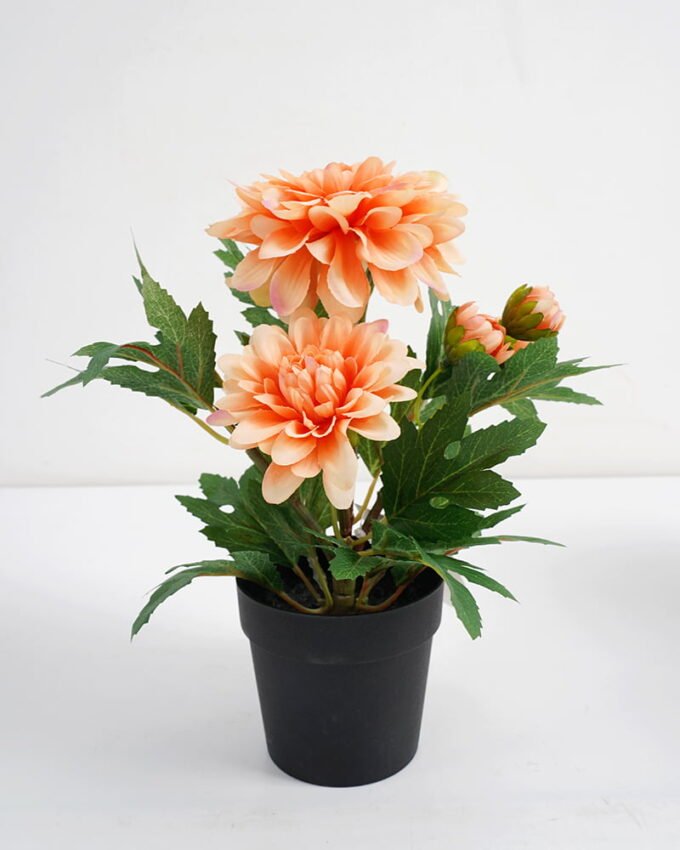 Artificial Flower 20*18*25CM Dahlia in pp pot GS-05521011-O1 Potted Flowers&Plants 3,000+ sqm showroom with thousands of artificial flowers, plants & trees ready for global sourcing.