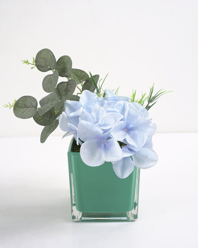 Artificial Flower 18*18*26CM Hydrange in glassware GS-06921046 Potted Flowers&Plants 3,000+ sqm showroom with thousands of artificial flowers, plants & trees ready for global sourcing.