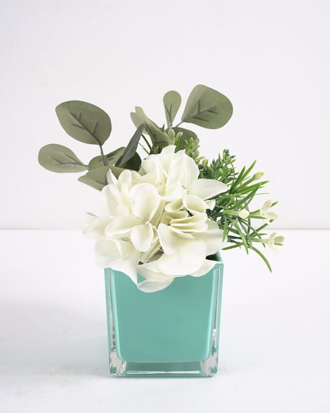Artificial Flower 16*18*24CM Hydrange in glassware GS-06921049 Potted Flowers&Plants 3,000+ sqm showroom with thousands of artificial flowers, plants & trees ready for global sourcing.
