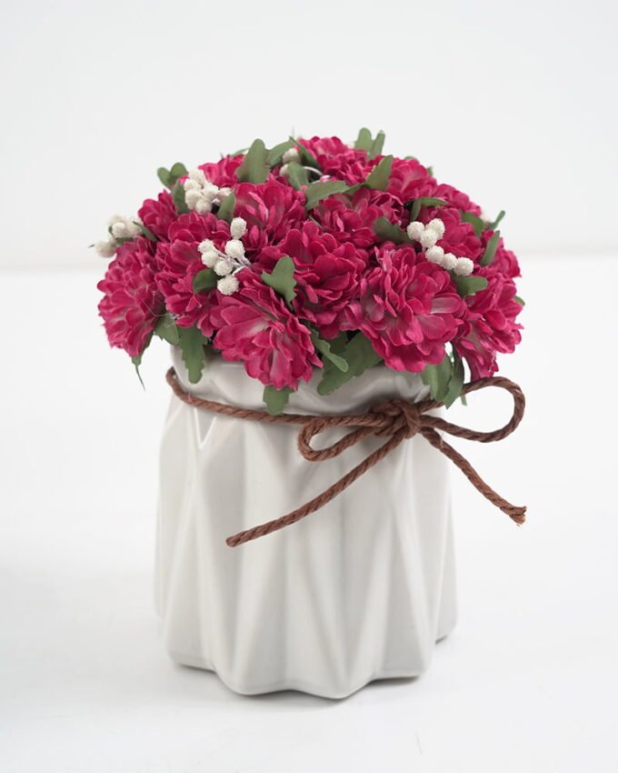 Artificial Flower 11*11*13CM Mum in ceramic pot GS-63421005-R1 Potted Flowers&Plants YeahFlower is one of Chinese leading OEM manufacturers and exporters , supplying the silk flowers, wholesale artificial trees