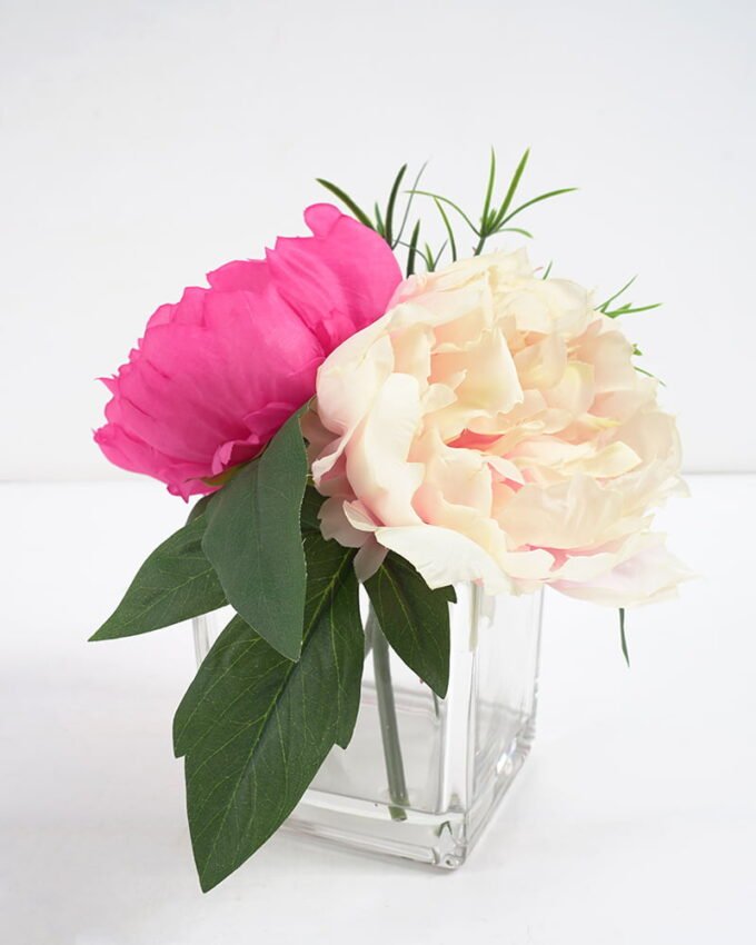 Artificial Flower 20*17*21CM Peony in glassware GS-06921045 Potted Flowers&Plants YeahFlower is one of Chinese leading OEM manufacturers and exporters , supplying the silk flowers, wholesale artificial trees